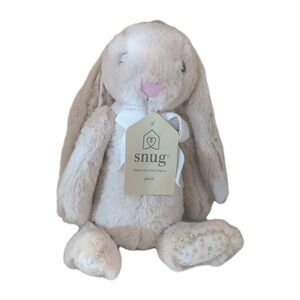 SNUG Lop Eared Bunny Rabbit Plush 12" Super Soft Lemon Ivory With Floral Ears